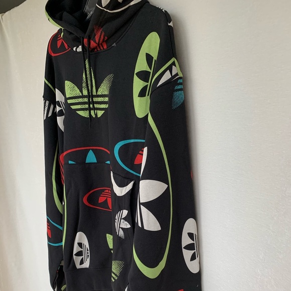 Rare Adidas Hoody Sweatshirt with Logos all over - brand new - Picture 5 of 11